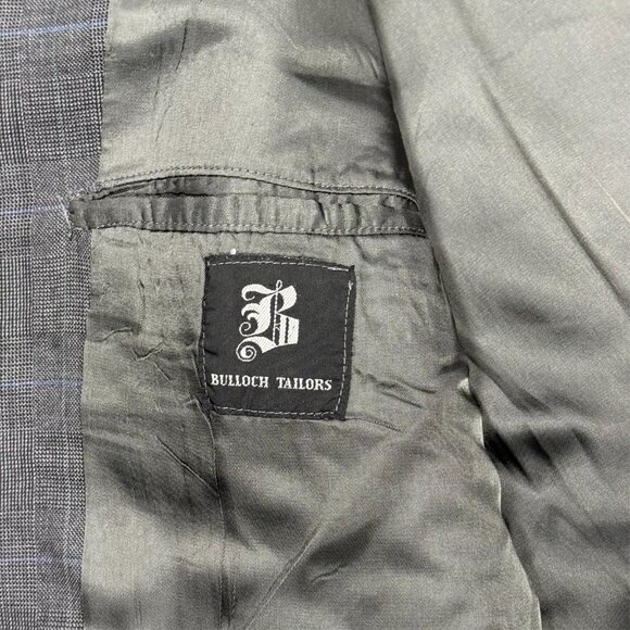 Bulloch Tailors Bespoke Suit 2pc Prince of Wales Check Grey Wool 46R 40x27 - Picture 8 of 11